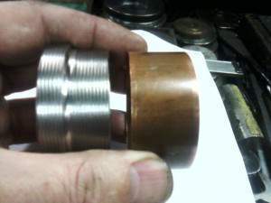 Threaded insert into 2 in pipe for site glasses