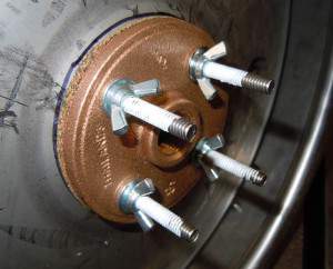 Flange installed (minus proper nuts)