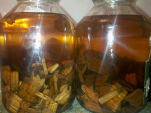 1st photo JD chips in a 1.3L jar with 1 heat / vacuum cycle