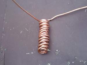 double wound condensor, seems to work great, made out of 1/4' OD copper