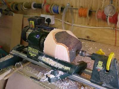 Bowl being roughed out