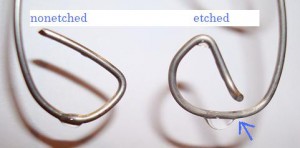 non-etched and etched SS Wire