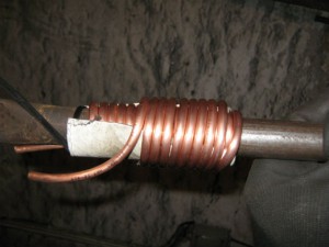 Finished winding. Notice the overlap to second coiling.