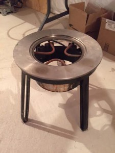 machined and on the burner