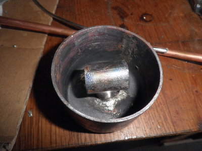 the inside of the cap with a 1/2 tee soldered to the bottom