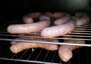 In the smoker with my used whiskey chips