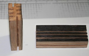 My copy of P.R's oak sticks