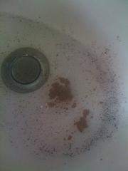 residue rinsed from a pipe
