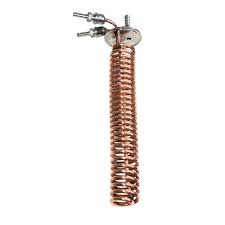 Dimroth condenser - straight output line with minimal contact with input.