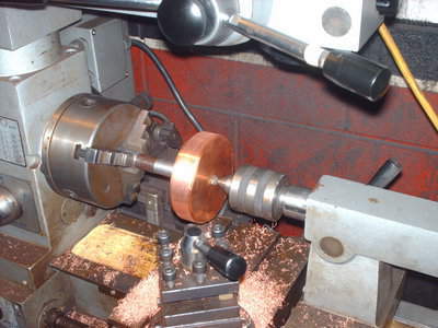 Plate blanks on lathe