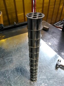 pipes inside and baffles