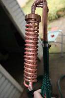 Condenser with a little bit of copper mesh added to disturb the vapour